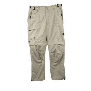 Columbia Convertible Nylon Pants Women's‎ Size Large Zip Off Shorts Hiking Khaki